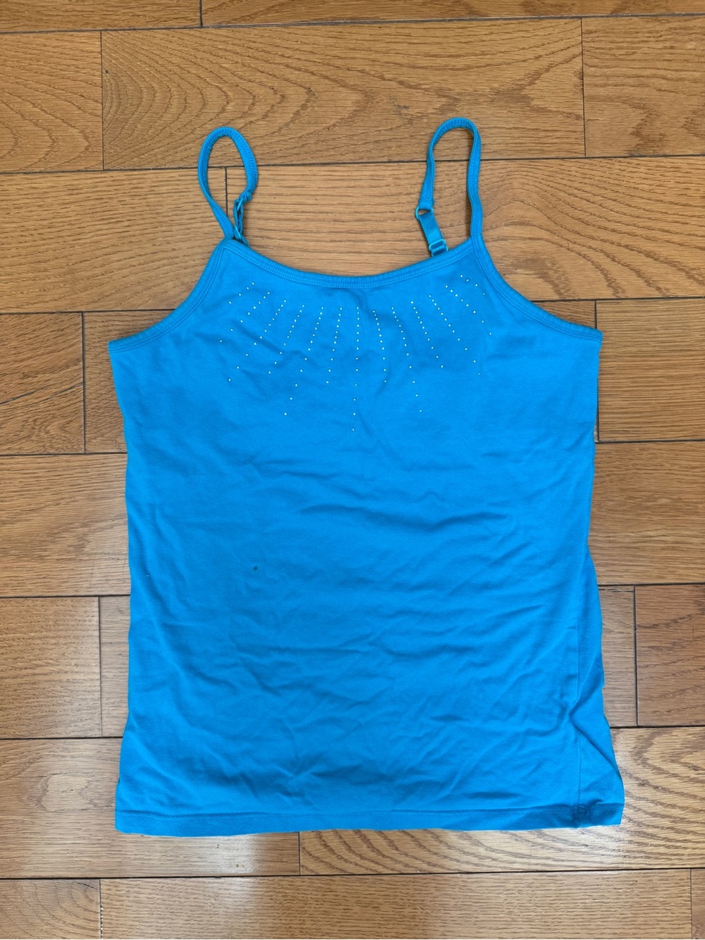 Blue Rhinestone-Embellished Camisole